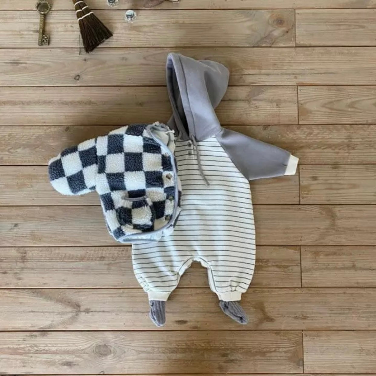 BABY Stripe Hooded Jumpsuit